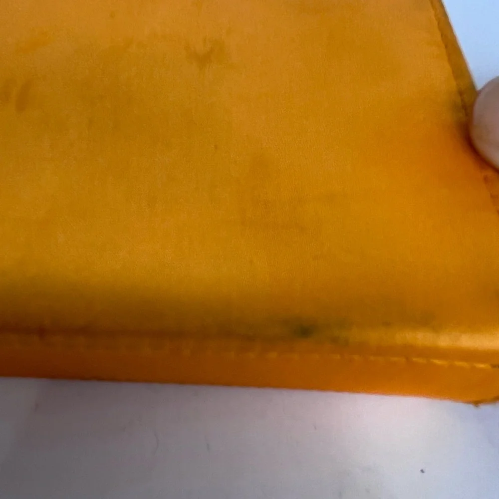 Yves Saint Laurent YSL Logo Nylon Cosmetic Pouch Bag Orange And Pink - Picture 9 of 11